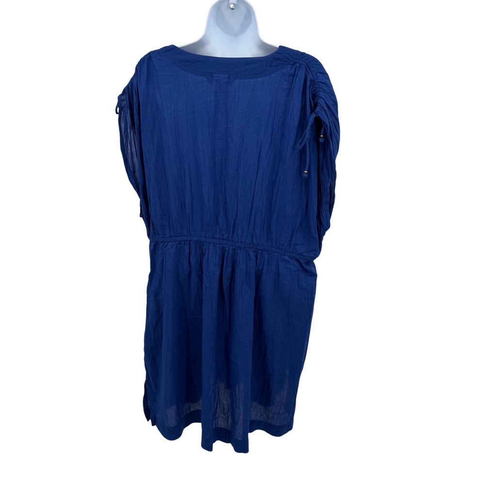 Lauren Ralph Lauren Womens 2X Cover Up Dress Blue Cotton Gauze V-Neck Swim - Picture 3 of 8